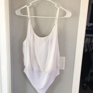 Alice and Olivia white bodysuit thong